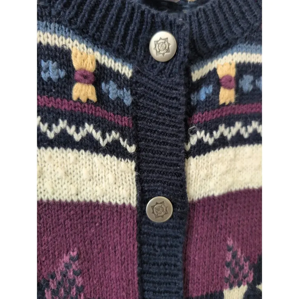 Vintage Christopher & Banks Hand Embroidered Cardigan Ramie Cotton M